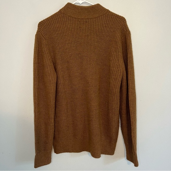 Gap Womens Wool Alpaca Blend Cable Knit Sweater Brown Sz L Mock Neck Oversized - Picture 11 of 11